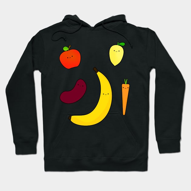 Cute Fruits & Vegetables Hoodie by PH-Design